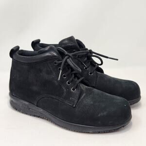 SAS Womens Gretchen Black Leather Ankle Boots Size 7.5 Narrow Lace Up Comfort